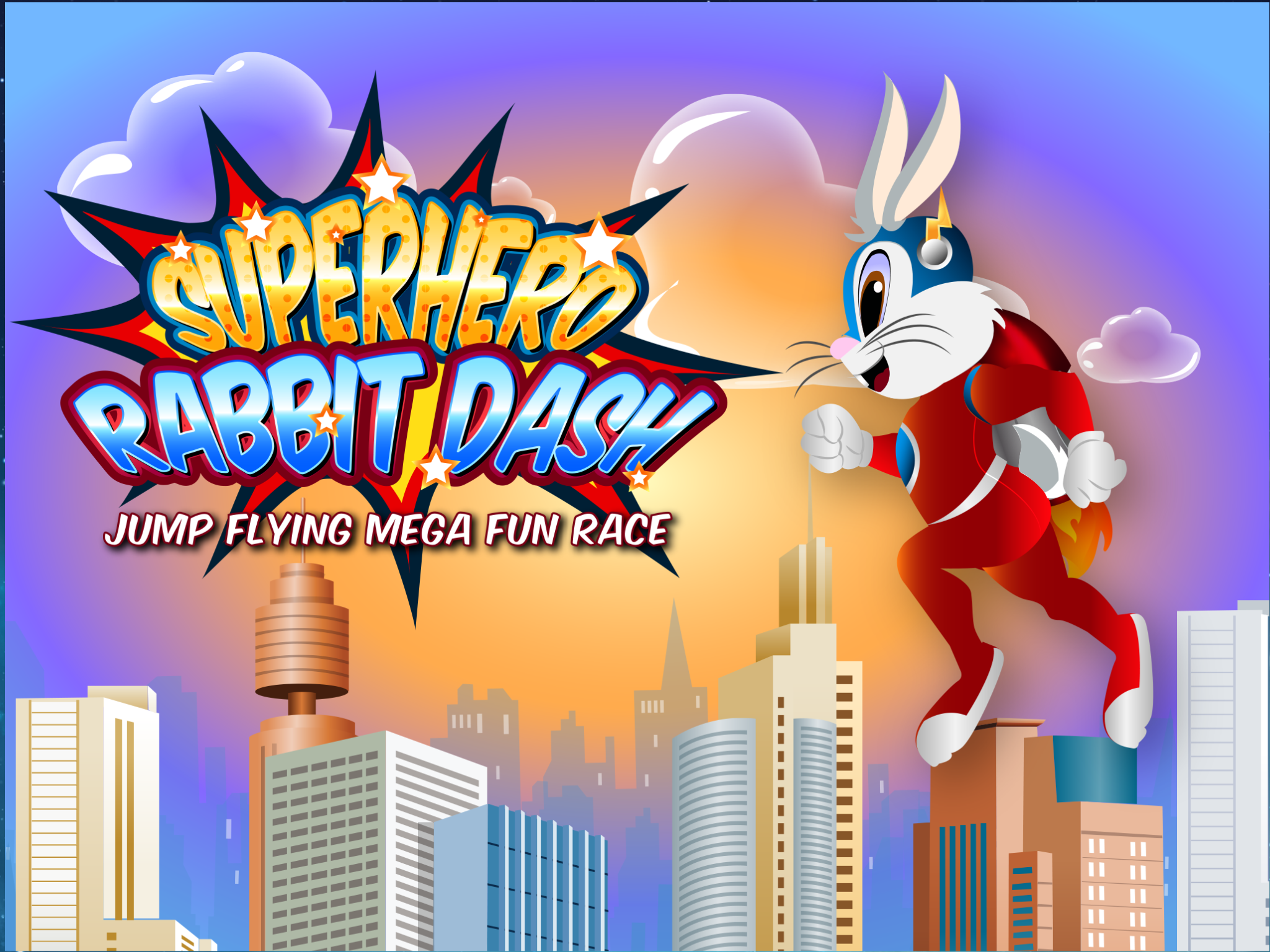 A Super Hero Rabbit Dash Jump Flying Fun Race Game screenshot 5