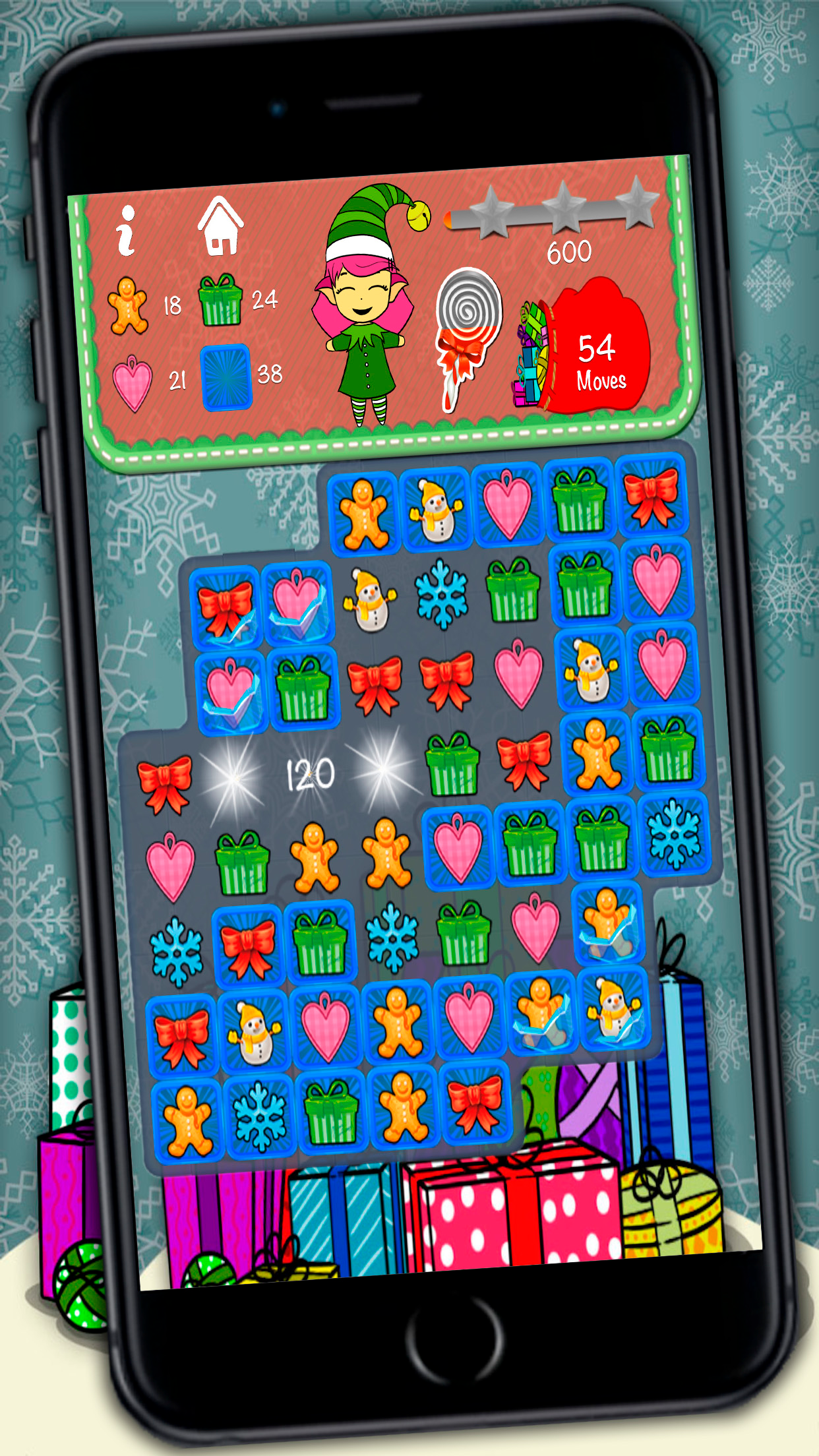Elf’s christmas candies smash – Educational game for kids from 5 years old