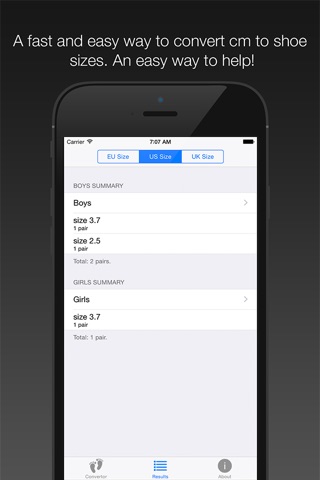 Centimeters to ShoeSize Converter screenshot 4