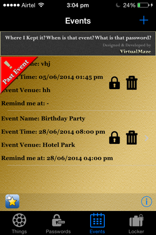 Where I kept it? When is that event? What is that password? screenshot 3