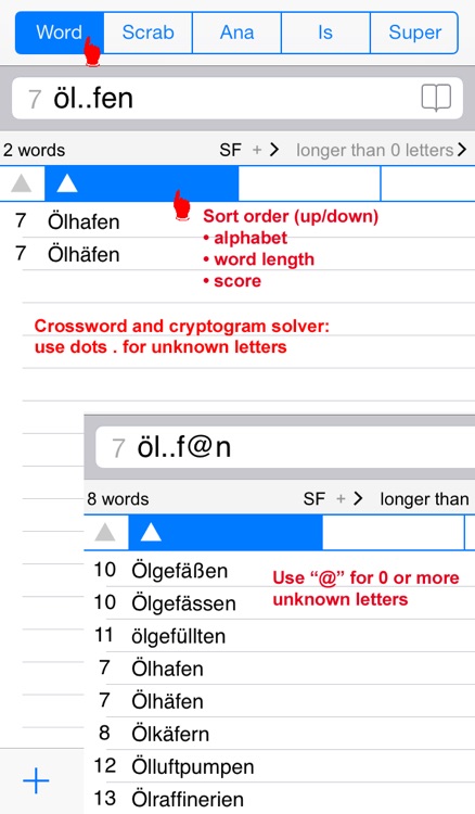 D Words Finder Deutsch/German PRO - find the best words for crossword, Wordfeud, Scrabble, cryptogram, anagram and spelling