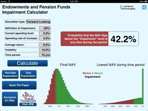 Endowment and Pension Funds Impairment Risk Calculator screenshot 2