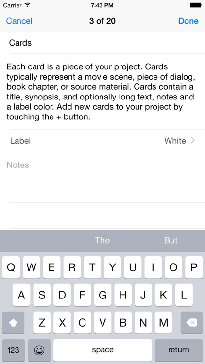 Index Card for iPhone
