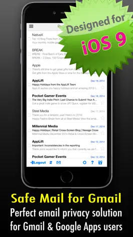 Game screenshot Safe Mail for Gmail Free : secure and easy email mobile app with Touch ID to access multiple Gmail and Google Apps inbox accounts mod apk