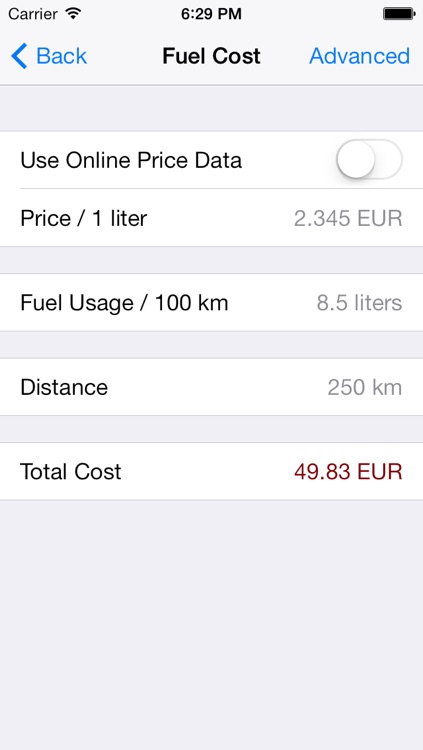 Fuels Calculator