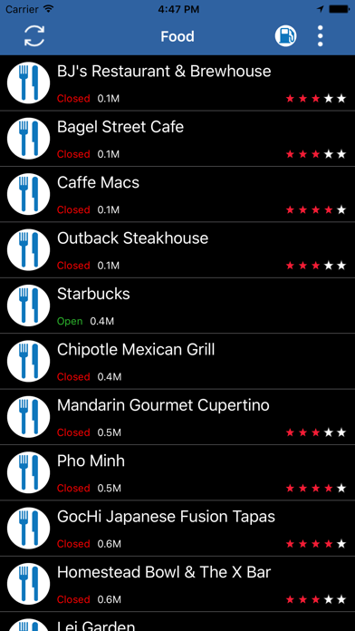 Screenshot #1 pour Food Finder for Apple Watch