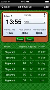 Enterra Poker Timer screenshot #3 for iPhone