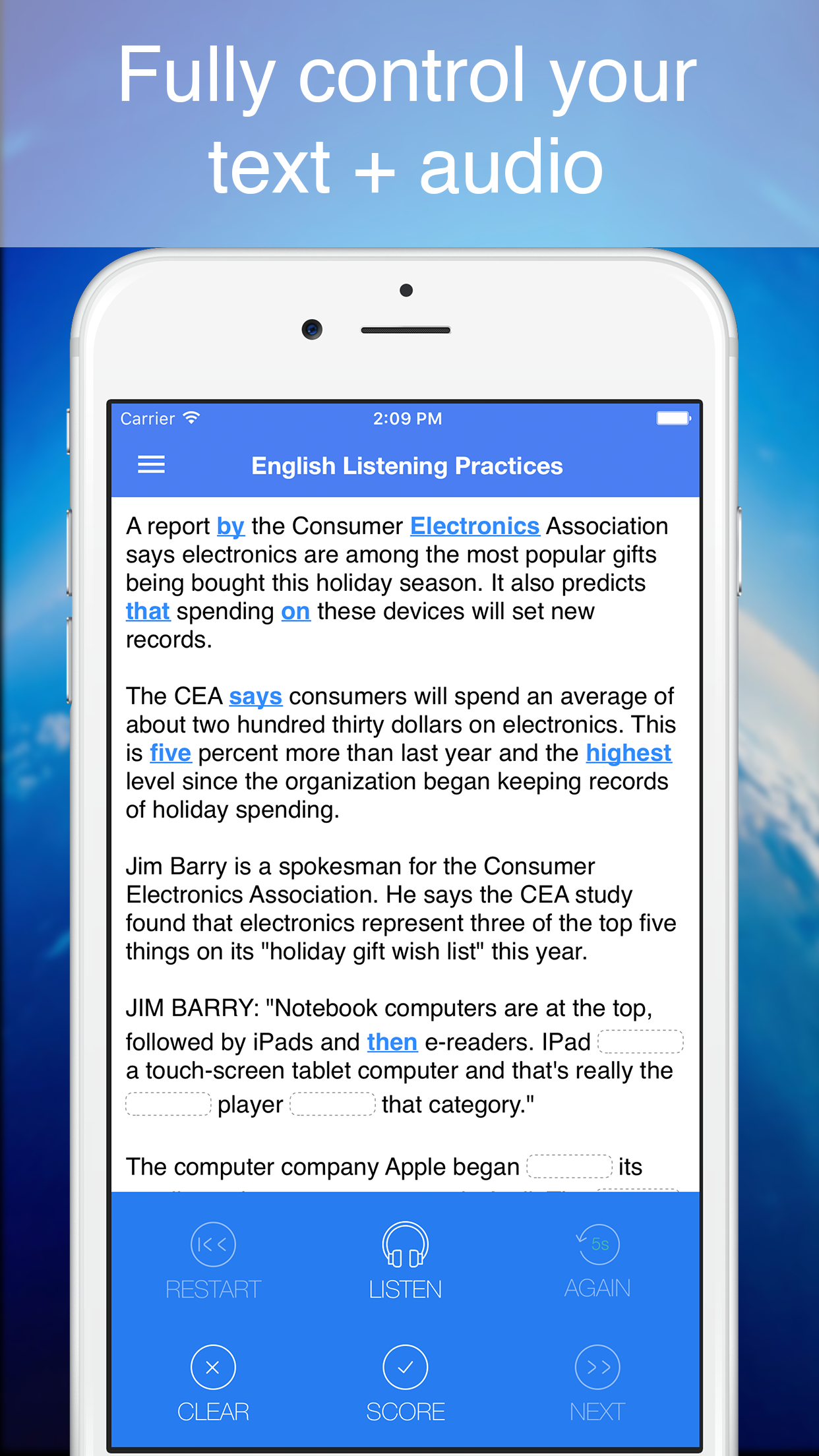 English Listening Practices - Smart tool to improve your listening skill screenshot 2