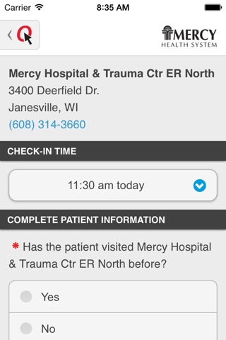 InQuicker: Mercy Health System Wisconsin screenshot 3