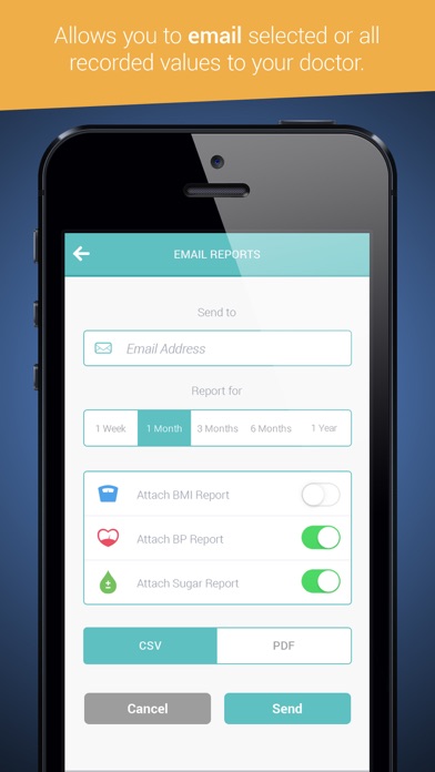Health Tracker & Manager for iPhone - Personal Healthbook App for Tracking Blood Pressure BP, Glucose & Weight BMI Screenshot