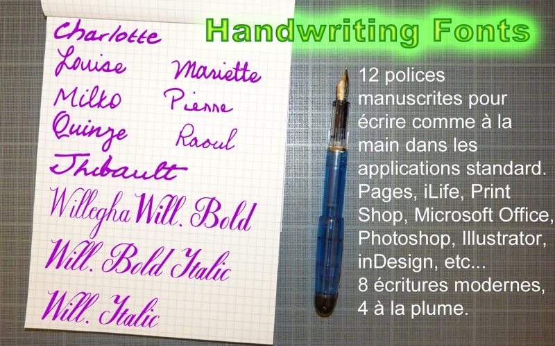 Screenshot #1 pour Polices d'écriture manuscrite