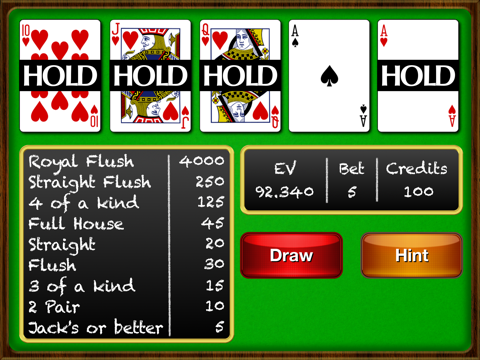 Скриншот из Video Poker HD: Jack s or Better