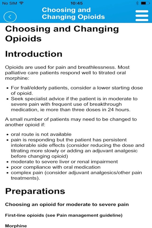 NHSScotland Palliative Care Guidelines screenshot 4