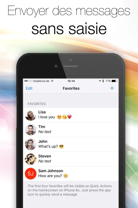 Quick Actions pour Threema - un raccourci vers Threema directeme