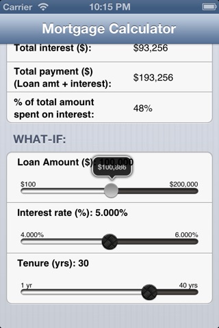 Slider Mortgage Calculator screenshot 2