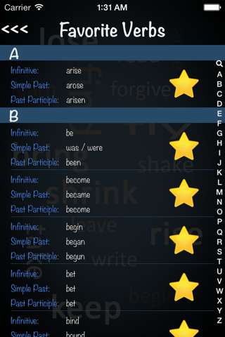 Irregular Verbs Dictionary Lite screenshot 4