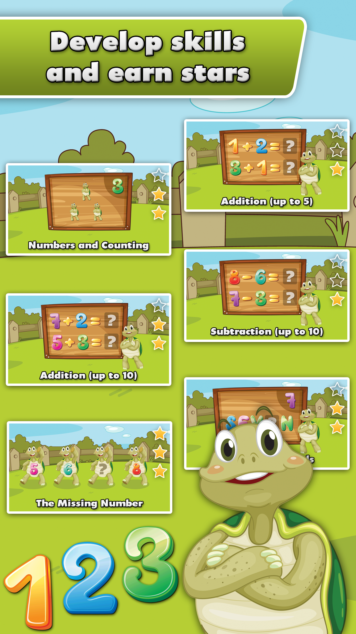 Turtle Math for Kids - Children Learn Numbers, Addition and Subtraction screenshot 5