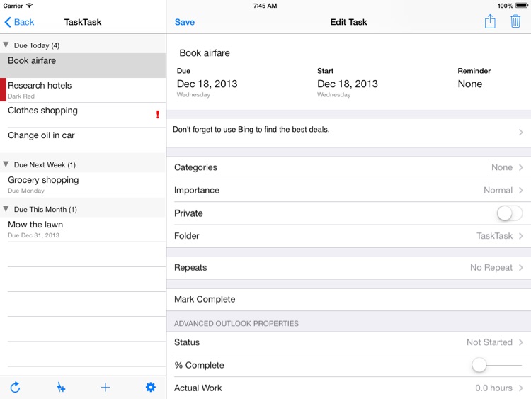 TaskTask HD for Outlook and Google Tasks