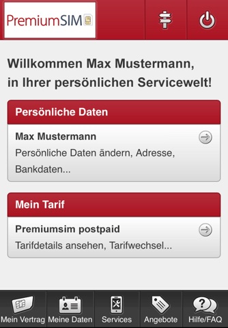 PremiumSIM Servicewelt screenshot 2