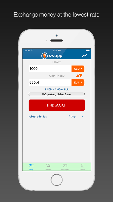 SwApp - Exchange money with friends app screenshot
