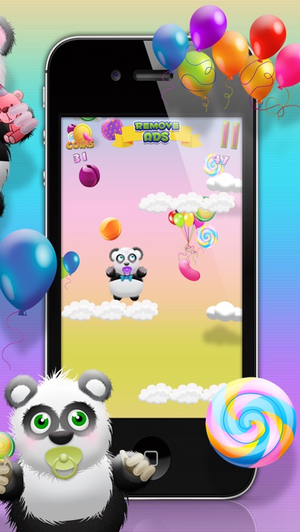 Baby Panda Bears Candy Rain HD -  Fun Cloud Jumping Edition FREE Game! screenshot-4