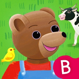 Les animaux de la ferme avec Petit Ours Brun : jeux éducatifs. Application enfants de 2 à 6 ans.