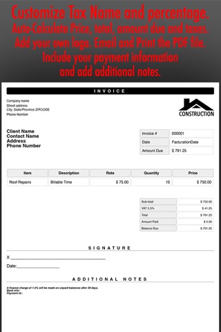 PDF Invoice Generator : Quick and Easy invoicing template app for the mobile freelancersのおすすめ画像1