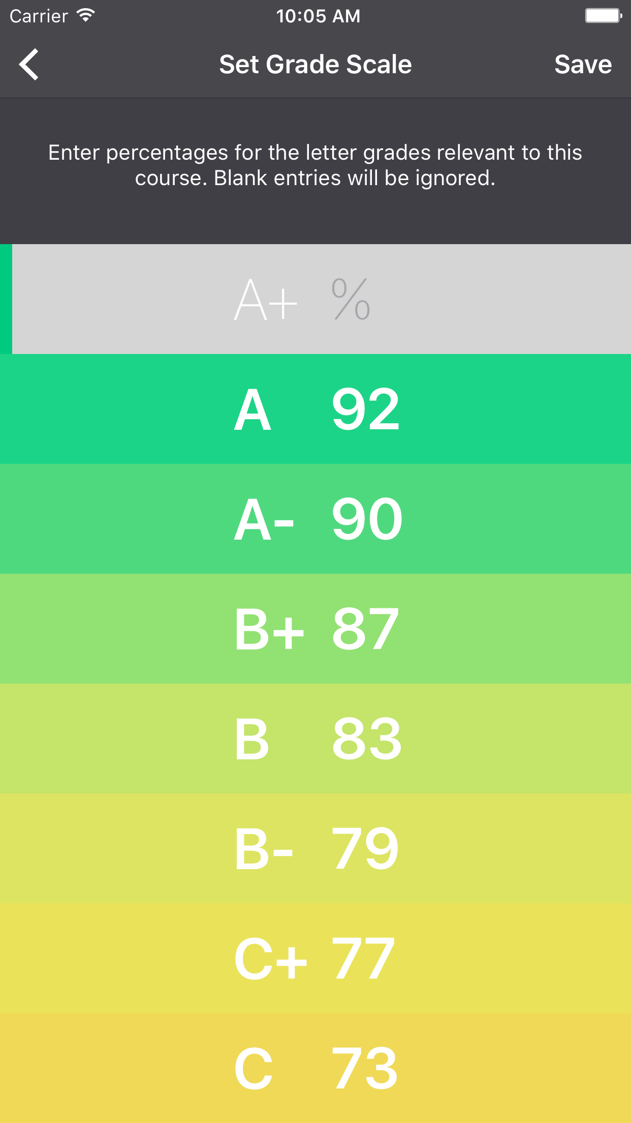 Gradient Grades – Grade Calculator