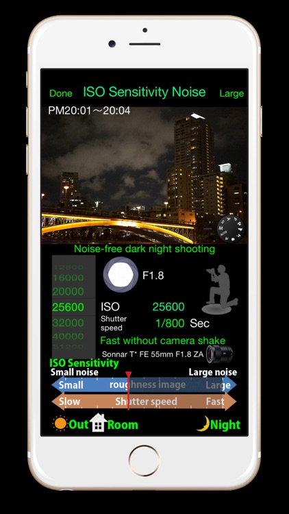Night view shooting ISO sensitivity noise