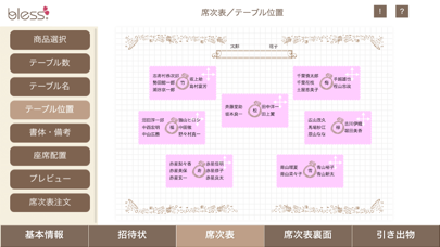 席次表/テーブル位置