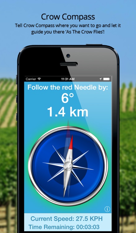 Crow Compass - As the Crow Flies GPS Navigation!