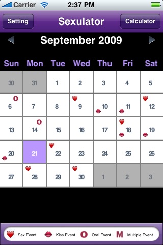 A Sexulator - Discrete Version - Sex Calculator & Calendar