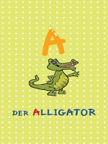 ABC Animals German Alphabets Flashcards: Vocabulary Learning Free For Kids! iPad screenshot