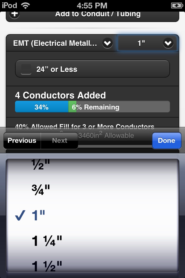 Conduit Fill Tracker screenshot 2