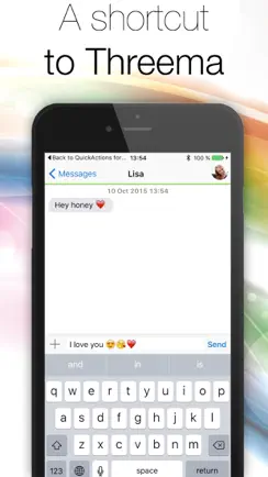 Quick Actions for Threema - A shortcut to Threema right from your Homescreen! iPhone image 2