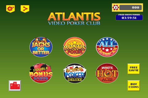 Atlantis Video Poker Club : Blue Chip Gambling Simulate Casino Game screenshot 4