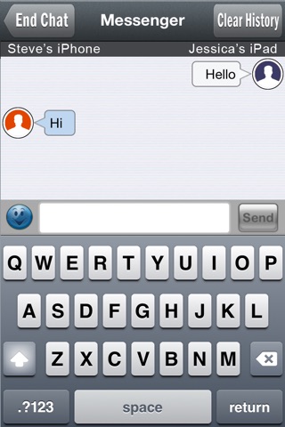 Bluetooth & Wifi Messenger : Chatting with friends without internet between iPhone, iPad and iPod screenshot 3