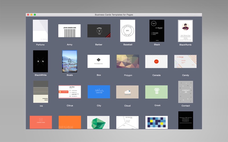 Business cards templates for Pages thumbnail 3