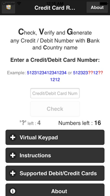 Credit Card Revealer