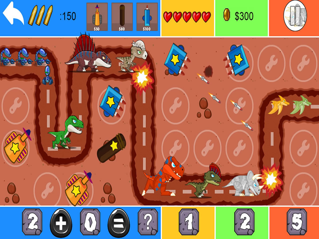 Dinosaur Math Tower Defense