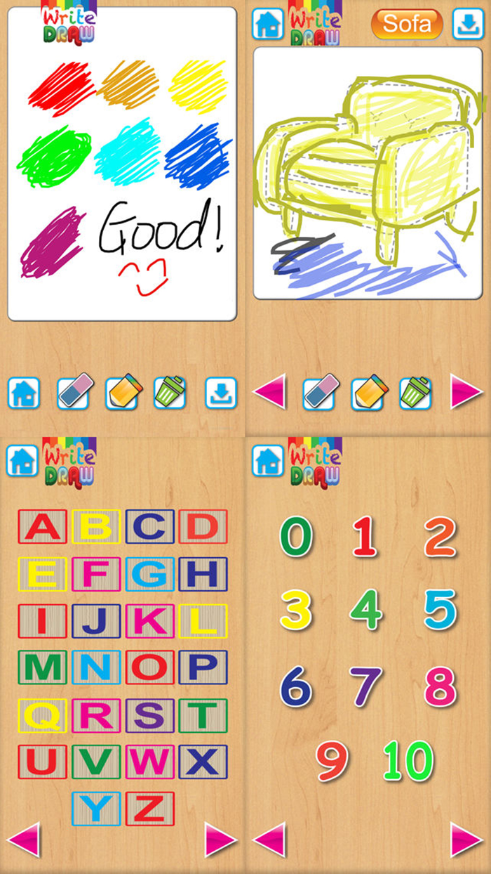 Write Draw Free - Learning Writing Drawing Fill Color and Words