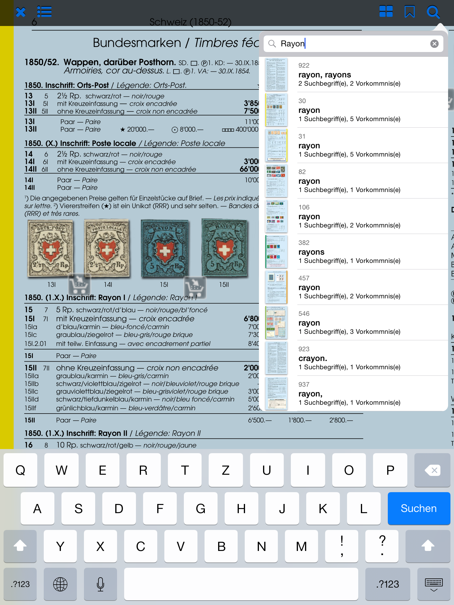 Zumstein 2.0,  the catalogue for stamp collectors