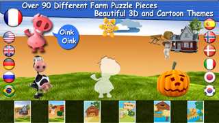 Screenshot #1 pour Farm Puzzle for Babies Free: Move Cartoon Images and Listen Sounds of Animals or Vehicles with Best Jigsaw Game and Top Fun for Kids, Toddlers and Preschool