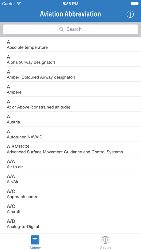 AviationABB - Aviation Abbreviation and Airport Code App Store screenshot 1