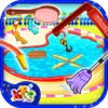 Messy Pool Wash - Cleanup & repair the pool in this salon game for kids