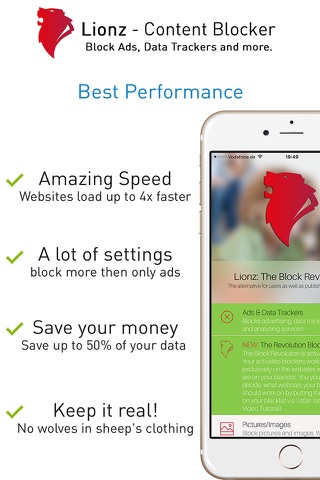 Lionz: The Block Revolution - Ad-Blocker for Safari - Block Ads, Data Trackers and more screenshot 4