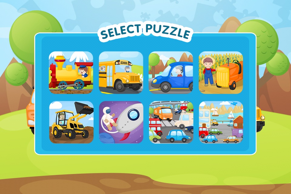 Trucks and Things That Go Jigsaw Puzzle Free - Preschool and Kindergarten Educational Cars and Vehicles Learning Shape Puzzle Adventure Game for Toddler Kids Explorers screenshot 2