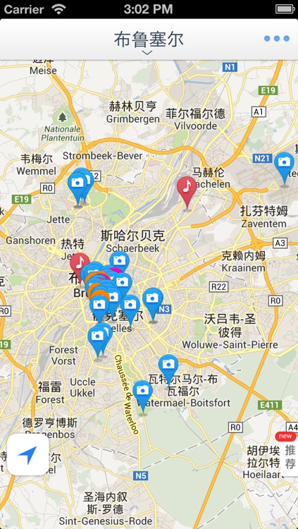 Brussels Offline Map(offline map, subway map, GPS, tourist attractions information)