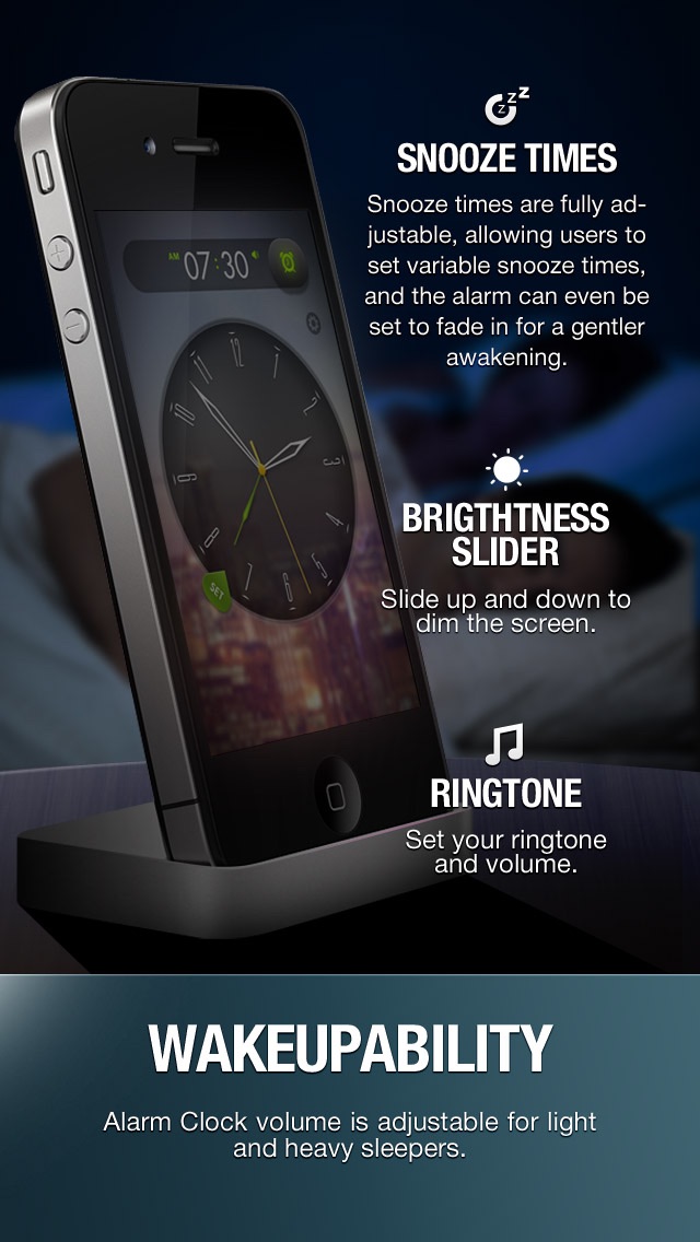 Alarm Clock Wake Up Time with musical sleep timer & local weather info Screenshot 3
