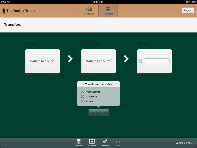 The Bank of Tampa Mobile Banking for iPad screenshot-3